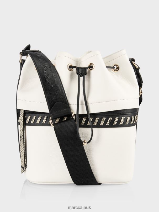 "Rethink Together" bucket bag Marc Cain White And Black Accessory BZZNX1529
