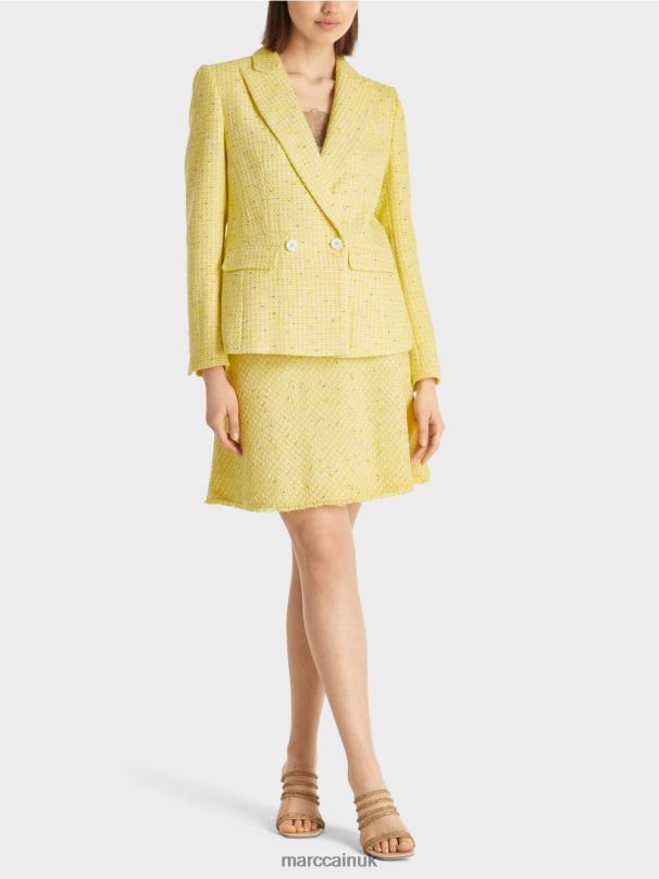 Cotton tweed blazer Marc Cain Lemon Green Clothing BZZNX186