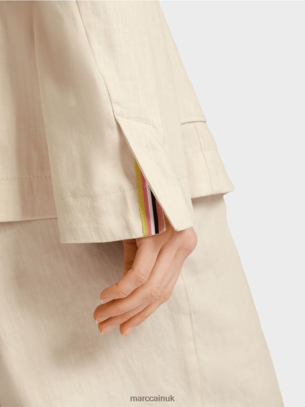 Figure-hugging blazer with linen Marc Cain Soft Linen Clothing BZZNX184