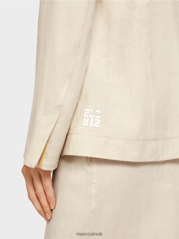 Figure-hugging blazer with linen Marc Cain Soft Linen Clothing BZZNX184