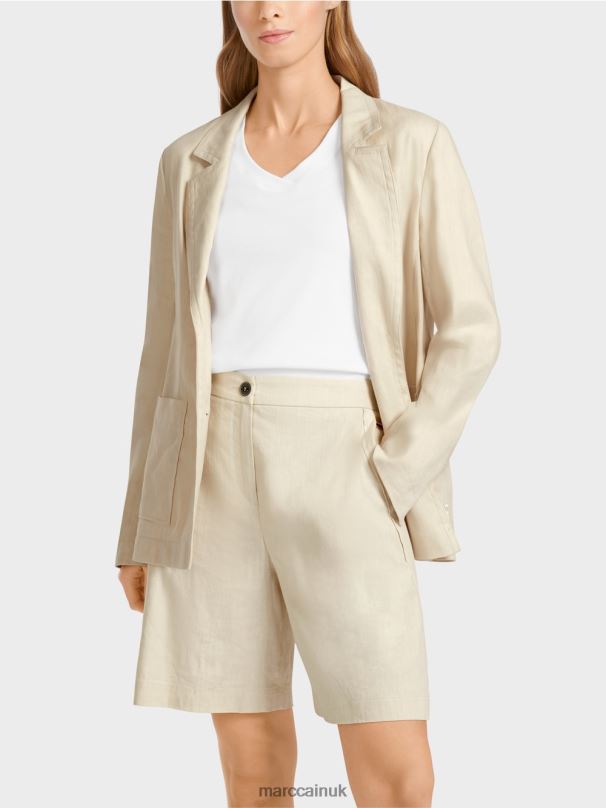Figure-hugging blazer with linen Marc Cain Soft Linen Clothing BZZNX184