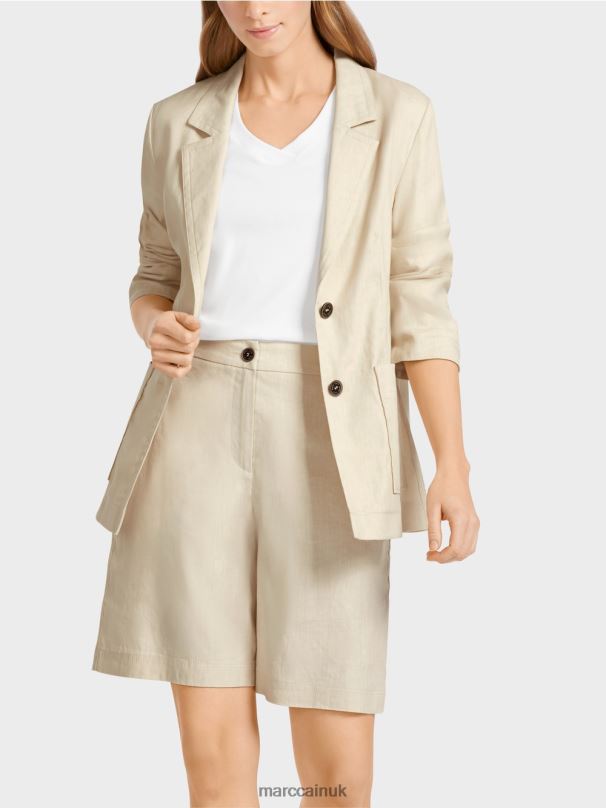 Figure-hugging blazer with linen Marc Cain Soft Linen Clothing BZZNX184
