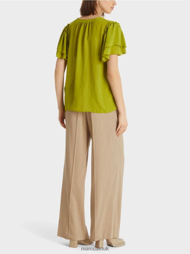 \"Rethink Together\" blouse-style top Marc Cain Deep Oliv Green Clothing BZZNX953