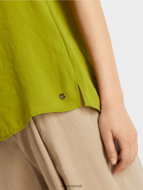 \"Rethink Together\" blouse-style top Marc Cain Deep Oliv Green Clothing BZZNX953