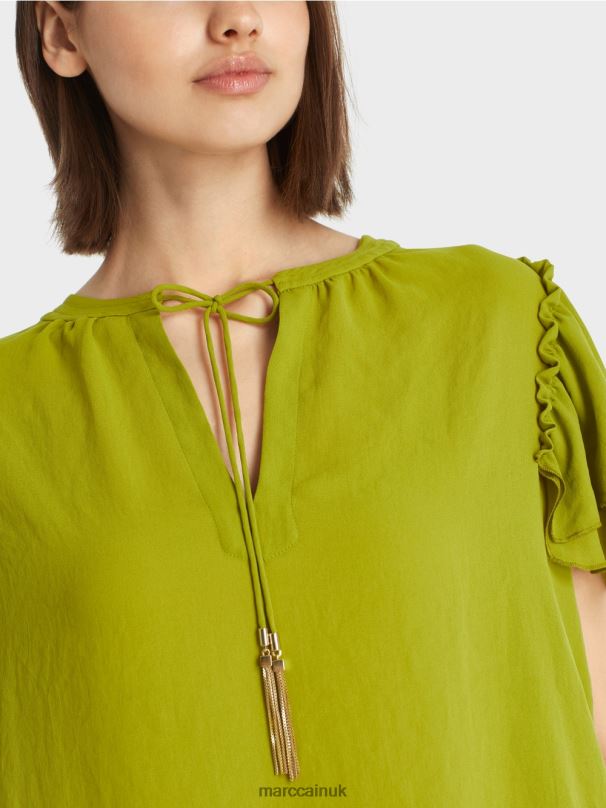 \"Rethink Together\" blouse-style top Marc Cain Deep Oliv Green Clothing BZZNX953