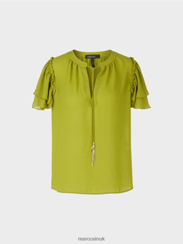 \"Rethink Together\" blouse-style top Marc Cain Deep Oliv Green Clothing BZZNX953