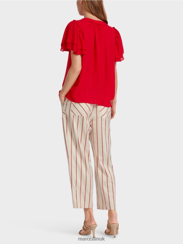 \"Rethink Together\" blouse-style top Marc Cain Deep Red Clothing BZZNX910