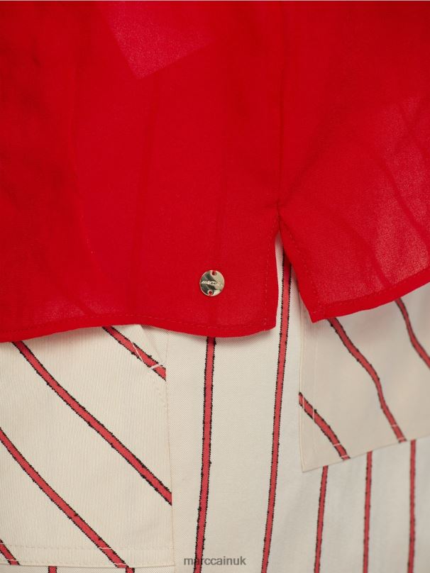 \"Rethink Together\" blouse-style top Marc Cain Deep Red Clothing BZZNX910
