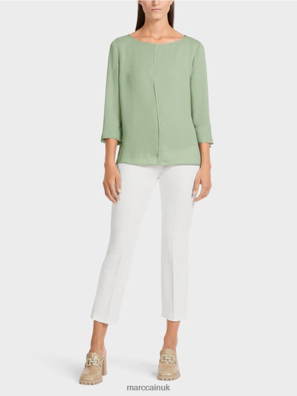 "Rethink Together" blouse-style top Marc Cain Powder Mint Clothing BZZNX1012