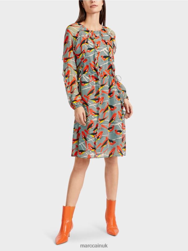 Bird design dress Marc Cain Dark Sky Blue Clothing BZZNX44