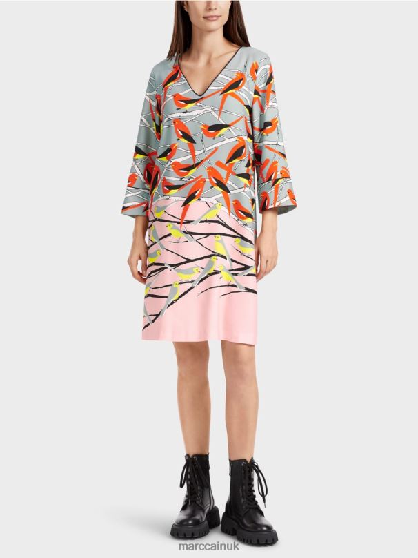 Casual bird design dress Marc Cain Dark Sky Blue Clothing BZZNX33
