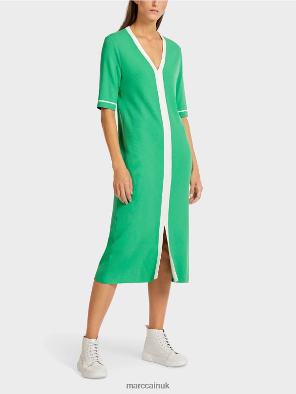 "Rethink Together" knitted dress Marc Cain Bright Jade Clothing BZZNX109