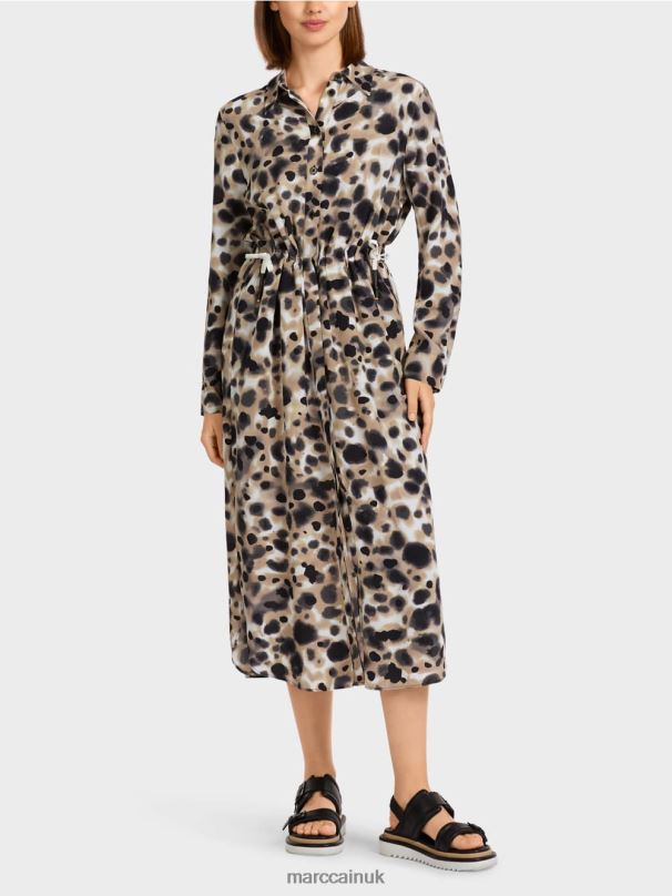 "Rethink Together" leopard dress Marc Cain Light Coffee Clothing BZZNX116