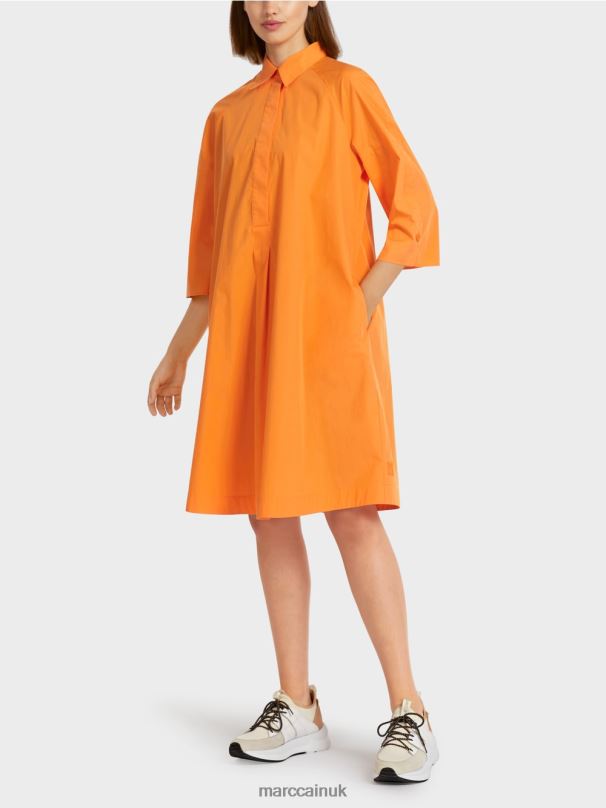 "Rethink Together" shirt dress Marc Cain Bright Orange Clothing BZZNX117