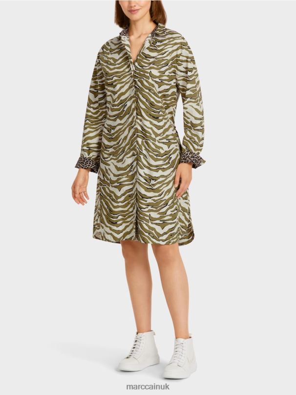 "Rethink Together" shirt dress Marc Cain Powder Cream Clothing BZZNX115