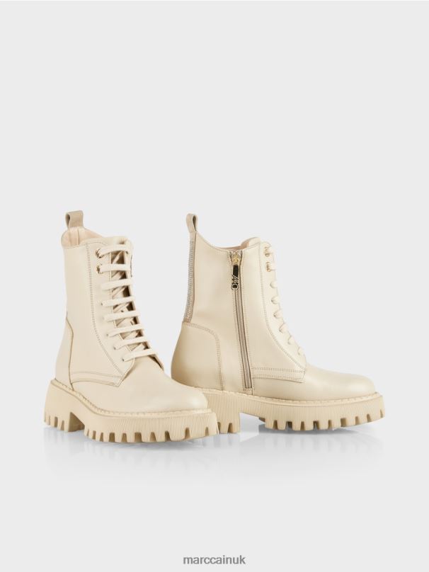 Rugged boots with rhinestones Marc Cain Dark Cream Footwear BZZNX1557