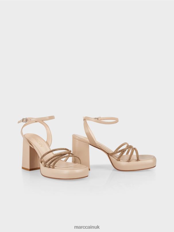 Feminine sandals with ankle straps Marc Cain Panna Cotta Footwear BZZNX1596