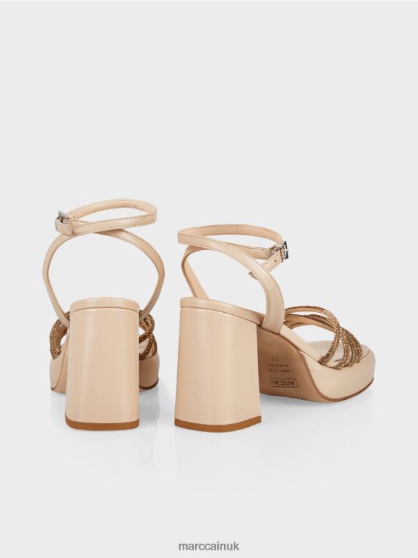 Feminine sandals with ankle straps Marc Cain Panna Cotta Footwear BZZNX1596