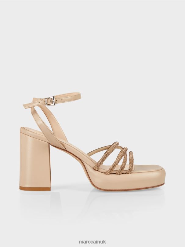 Feminine sandals with ankle straps Marc Cain Panna Cotta Footwear BZZNX1596