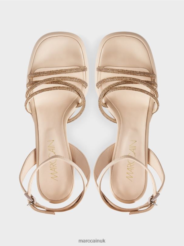 Feminine sandals with ankle straps Marc Cain Panna Cotta Footwear BZZNX1596