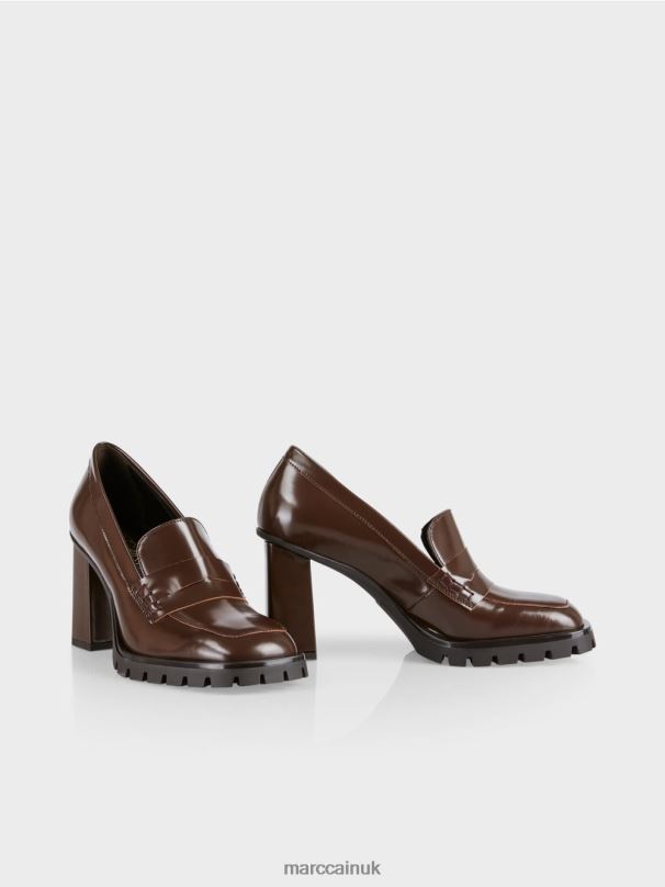 Pumps with block heel Marc Cain Dark Wood Footwear BZZNX1568