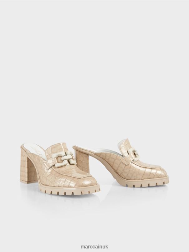 "Rethink Together" faux croc slip-ons Marc Cain Powder Cream Footwear BZZNX1630