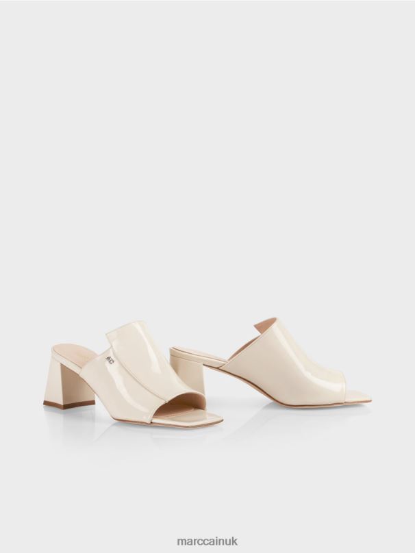 "Rethink Together" square sandals Marc Cain Powder Cream Footwear BZZNX1636