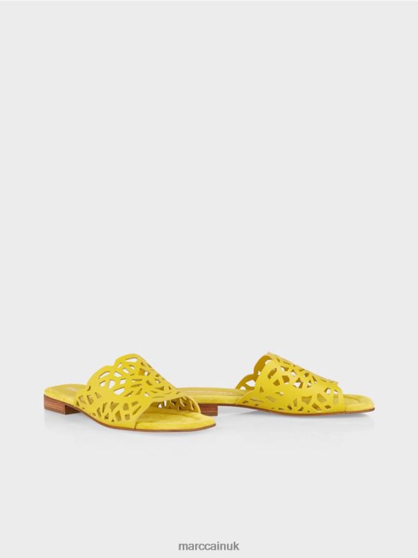 Airy sandals with cut-outs Marc Cain Lemon Green Footwear BZZNX1609