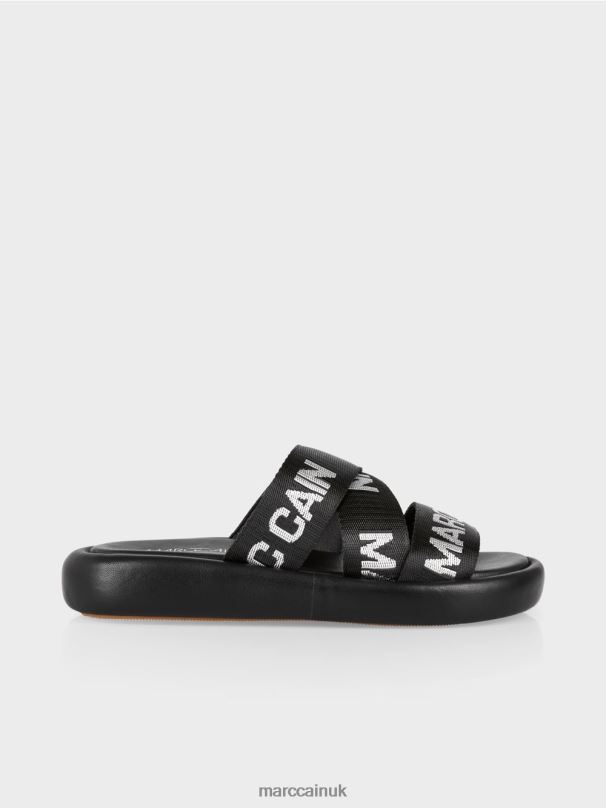 Contemporary sandals with MC lettering Marc Cain Black Footwear BZZNX1597