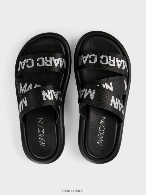 Contemporary sandals with MC lettering Marc Cain Black Footwear BZZNX1597