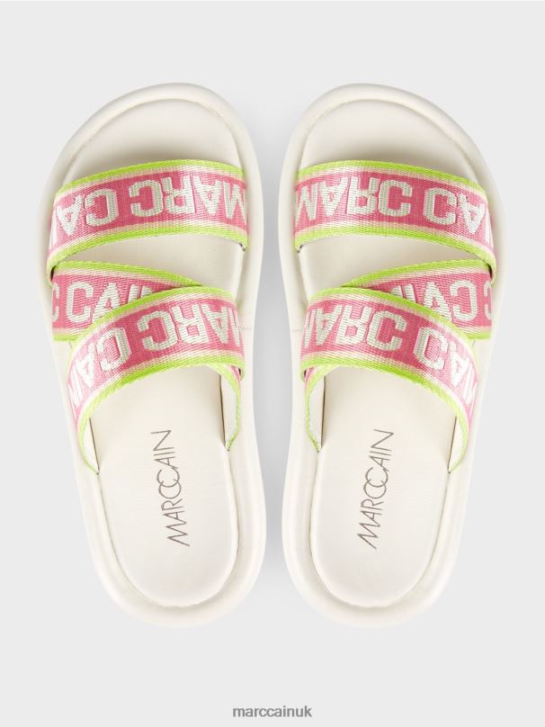 Contemporary sandals with MC lettering Marc Cain White Footwear BZZNX1603