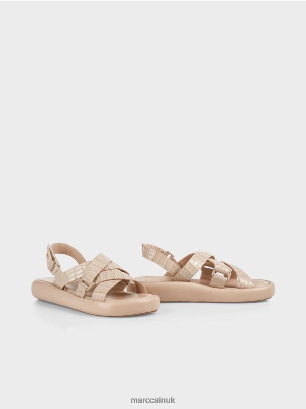 Faux croc strap sandals Marc Cain Soft Taupe Footwear BZZNX1634