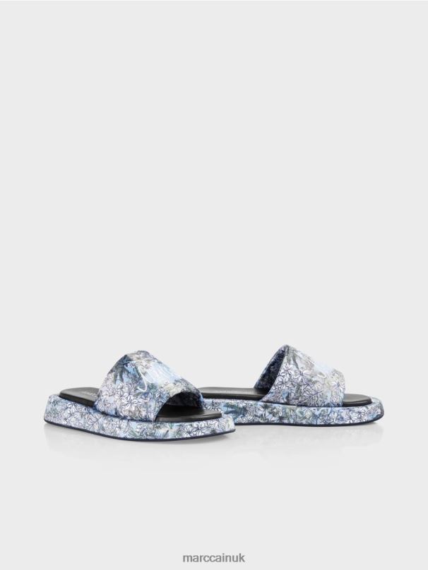 Sandals in floral design Marc Cain Light Powder Blue Footwear BZZNX1629