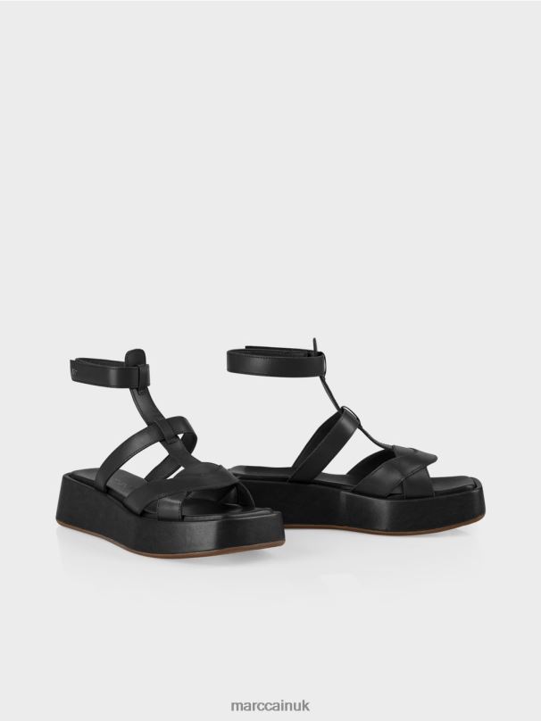 Sandals with ankle straps Marc Cain Black Footwear BZZNX1595