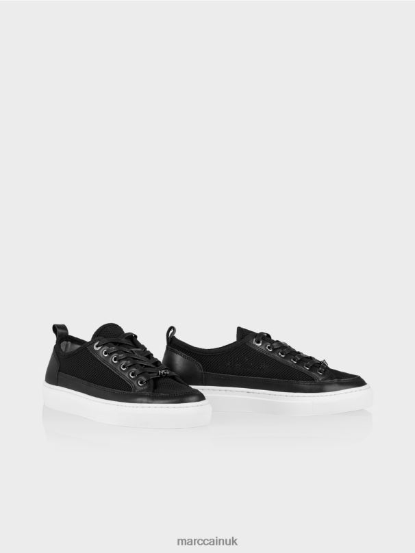 Lace-up trainers with leather details Marc Cain Black Footwear BZZNX1620